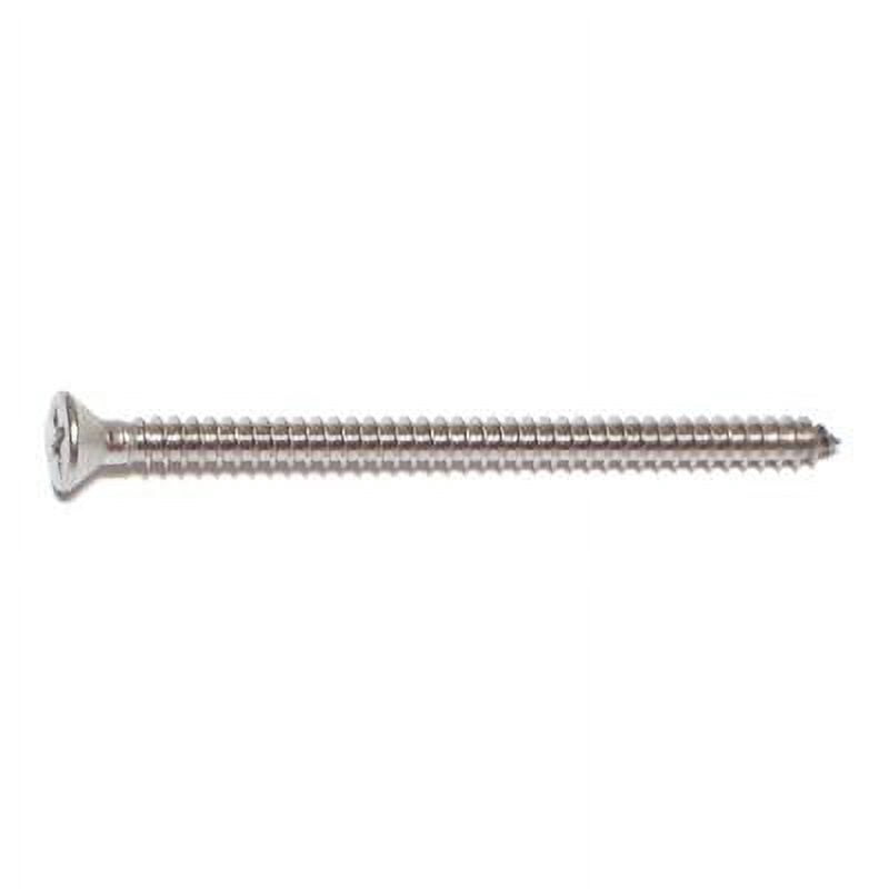 #8 x 2-1/2" 18-8 Stainless Steel Phillips Flat Head Sheet Metal Screws