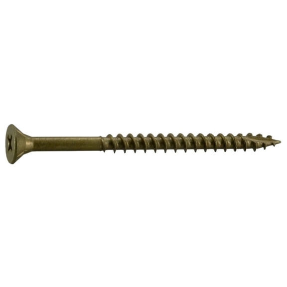 #8 x 2-1/2" Tan Ruspert Coated Steel Phillips Bugle Head Deck Screws
