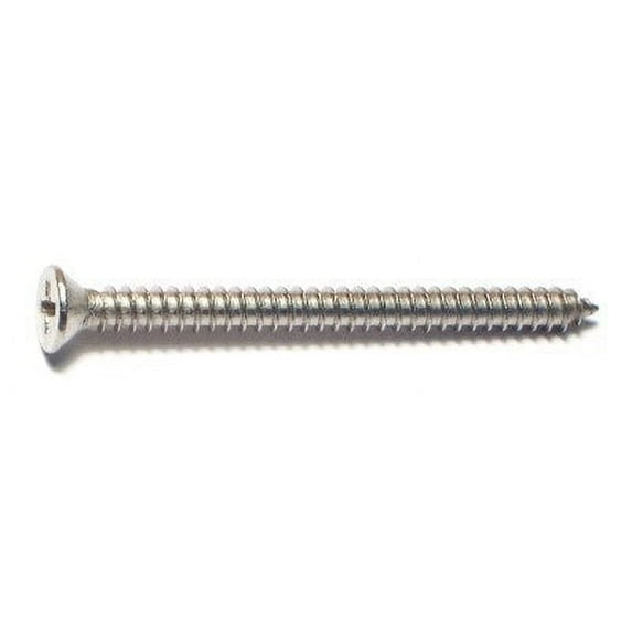 #8 x 2" 18-8 Stainless Steel Phillips Flat Head Sheet Metal Screws SMSFSS-190