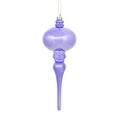 thumbnail image 1 of 8" x 2.75" Lavender Shiny Finial Ornament, with drilled and wired caps. Comes 3 per Bag., 1 of 1