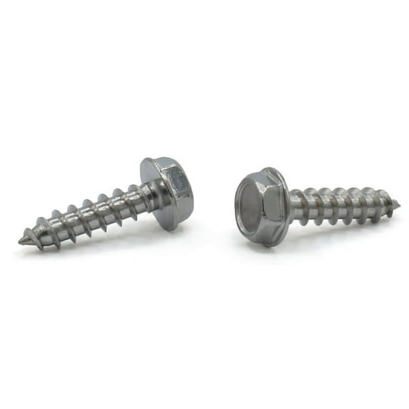 #8 x 2" Type A Self-Tapping Screws / Unslotted / Hex Washer Head / Steel / Zinc - 1500 Piece Carton