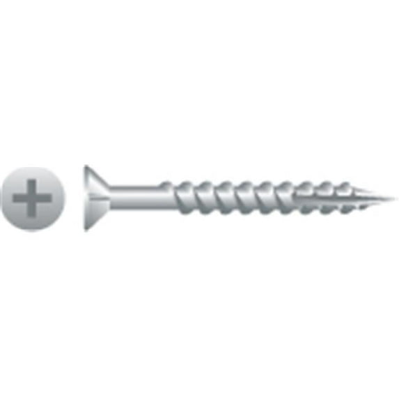 8 x 2 in. Phillips Flat Head Screw with Nibs Particle Board Screws Zinc Plated Box of 3 500