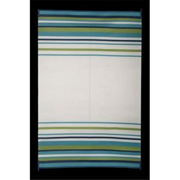 8 x 20 ft. Reversible RV Outdoor Patio Mat, Aqua & Navy