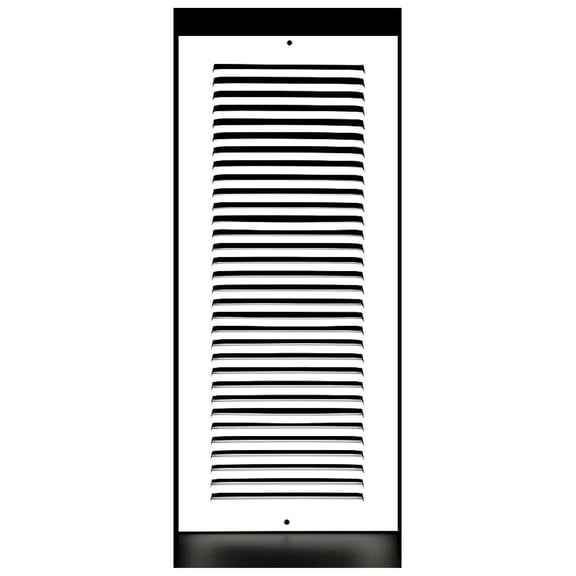 8'' x 22'' [Duct Opening] Flat Stamped Steel Return Air Grille - Sidewall and Ceiling - HVAC Vent Duct Cover - White [Outer Dimensions: 9.75''w X 23.75''h]