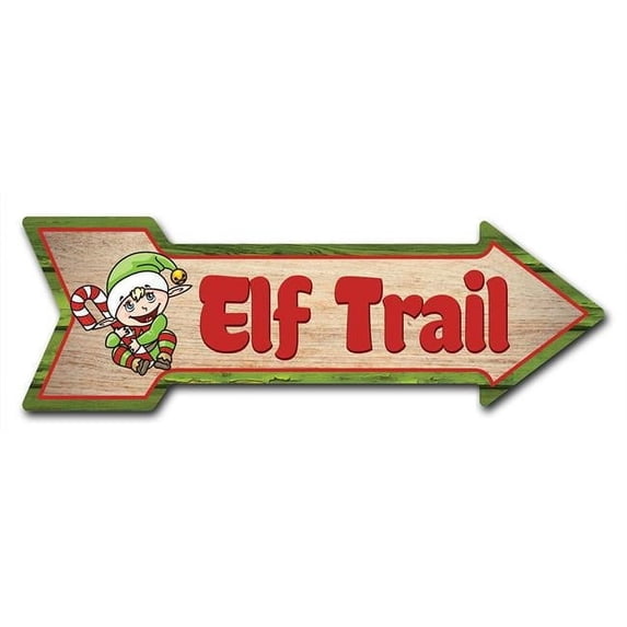 8 x 24 in. Indoor & Outdoor Decor Direction Sticker Vinyl Wall Decals - Elf Trail - 24 in.