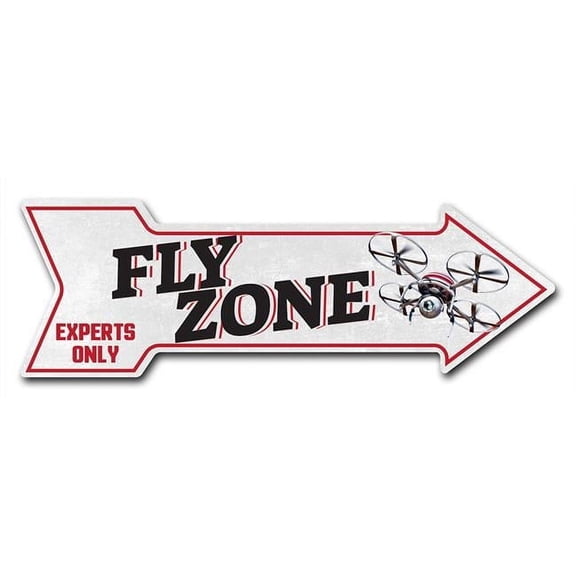 8 x 24 in. Indoor & Outdoor Decor Direction Sticker Vinyl Wall Decals - Fly Zone - 24 in.