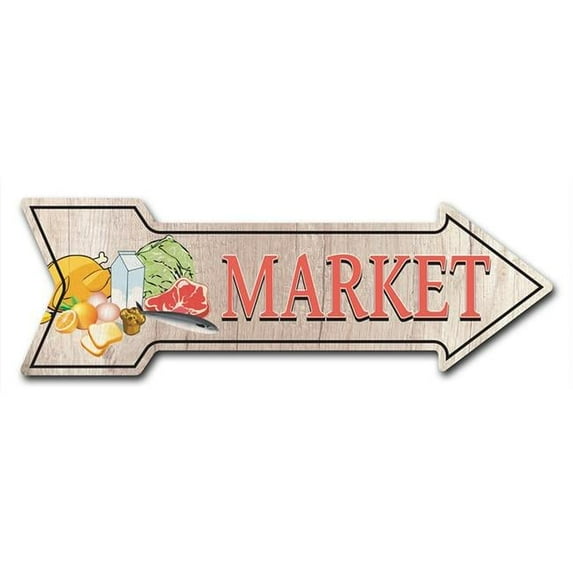 8 x 24 in. Indoor & Outdoor Decor Direction Sticker Vinyl Wall Decals - Market 2 - 24 in.
