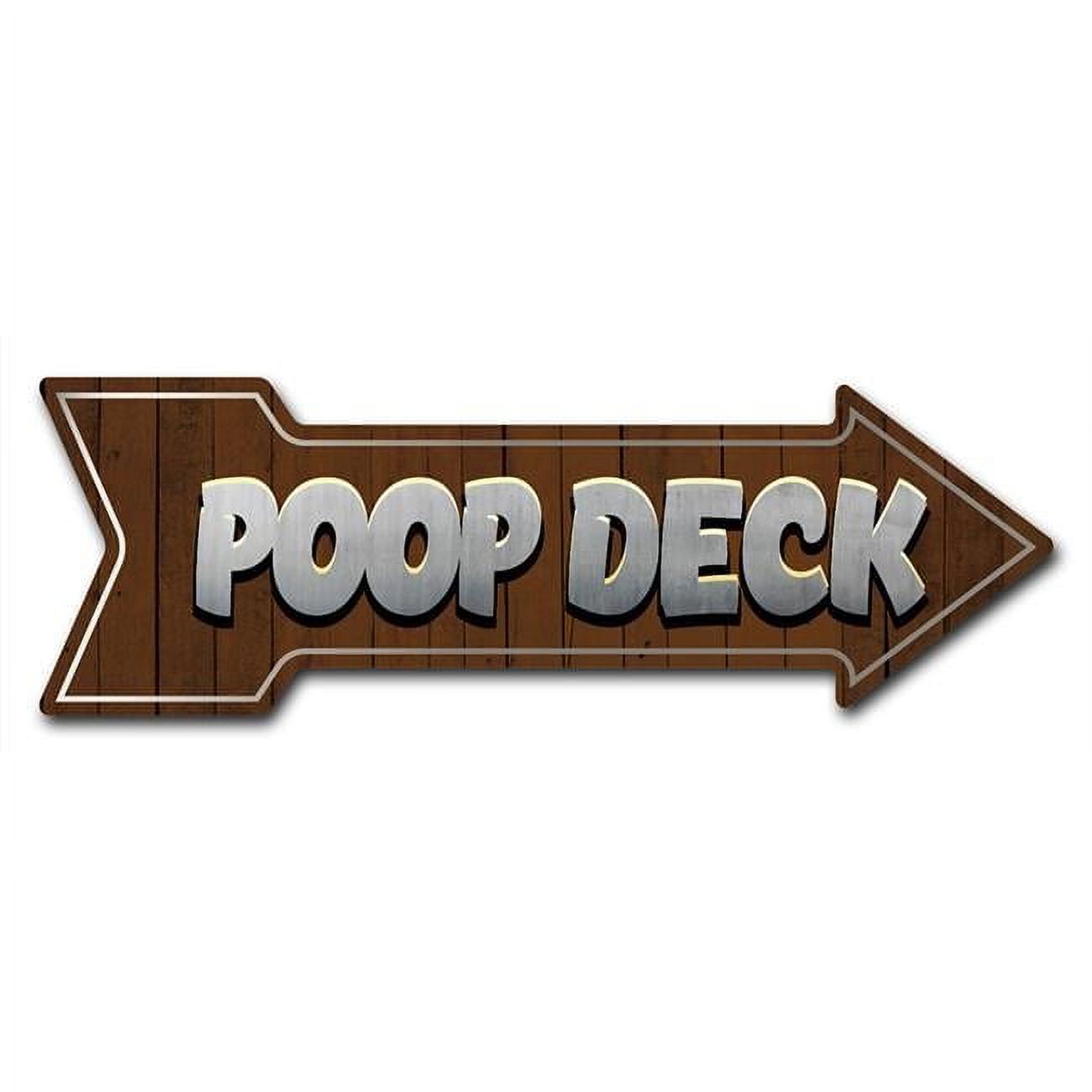 Poop Deck Sticker 8 x 24 in. Indoor & Outdoor Decor Direction Sticker Vinyl Wall Decals ...