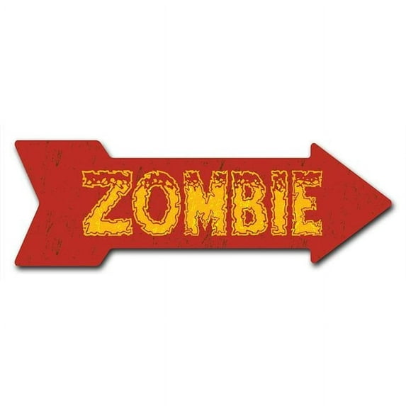 8 x 24 in. Indoor & Outdoor Decor Direction Sticker Vinyl Wall Decals - Zombie - 24 in.