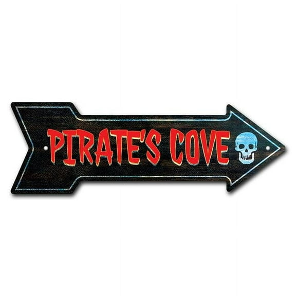 8 x 24 in. Wide Pirates Cove Arrow Sign