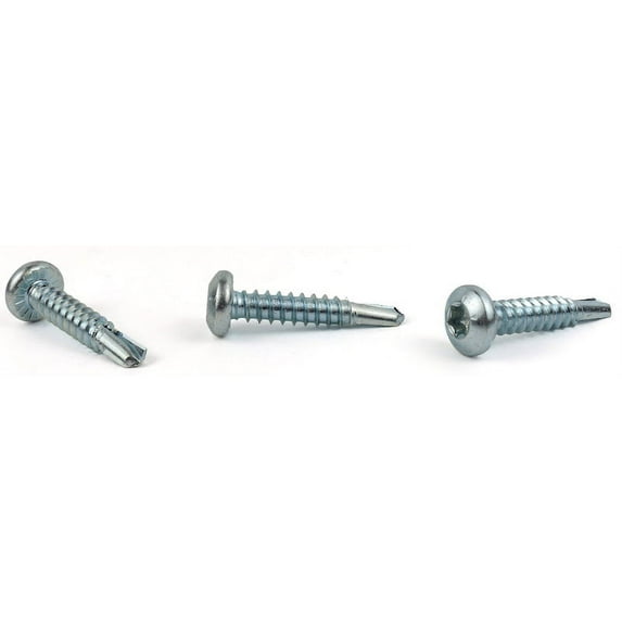 #8 x 3/4" Self-Drilling Screws / Six-Lobe (Torx®) / Pan Head / Steel / Zinc / Serrated - 9000 Piece Carton