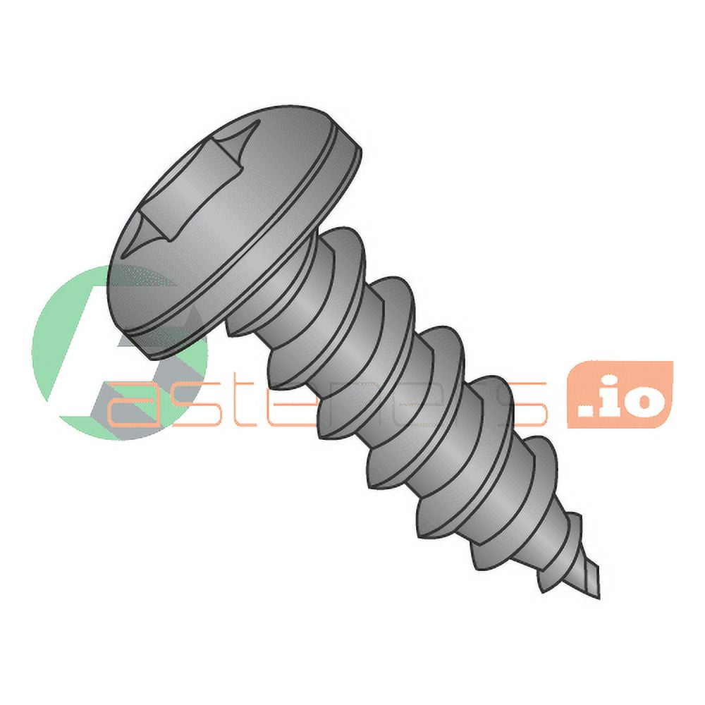100 Pcs Pan Head Black Screws – #8 X 3/4", Quad Drive, Self-Tapping For RV/Cargo