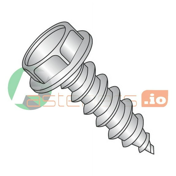 #8 x 3/8" Type AB Self-Tapping Screws / Unslotted / Hex Washer Head / 18-8 Stainless Steel (Quantity: 5,000 pcs)