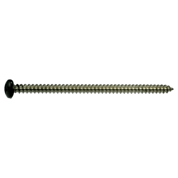 #8 x 3" Black Painted 18-8 Stainless Steel Phillips Pan Head Sheet Metal Screws SMSPSS-618