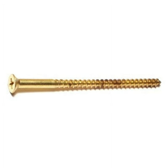#8 x 3" Brass Phillips Flat Head Wood Screws WSFB-286
