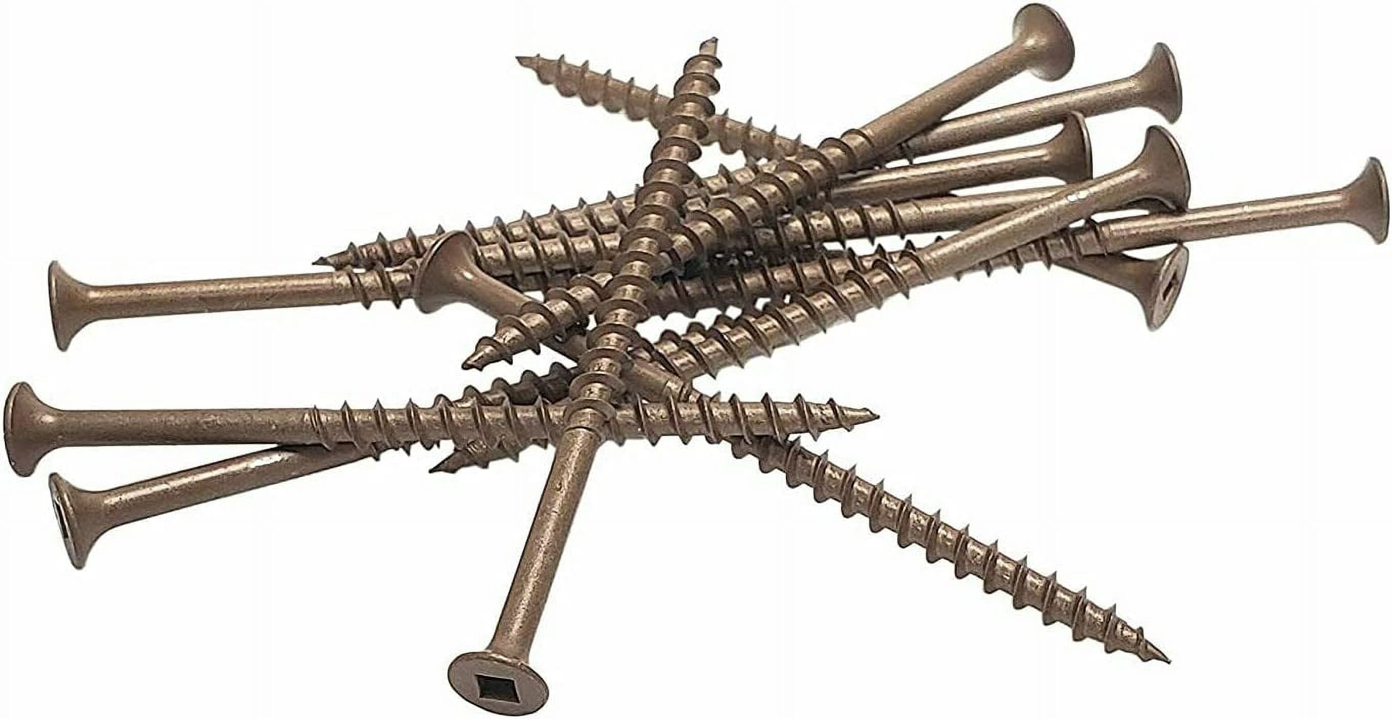 #8 x 3" Deck Screws | Square Drive | Bugle Head | Brown Ruspert | 250pcs Box