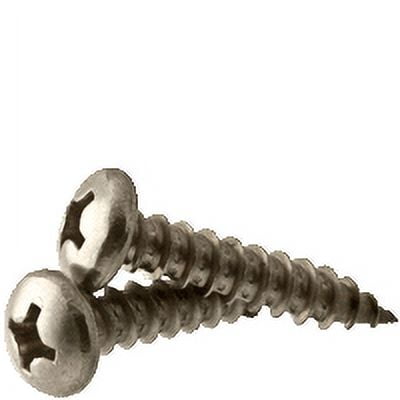 #8 x 3" Self Tapping Screw, Stainless Steel (18-8), Phillips Pan Head, Type A (inch), (QUANTITY: 200), Type A Point, Pan, Phillips, Fully Threaded