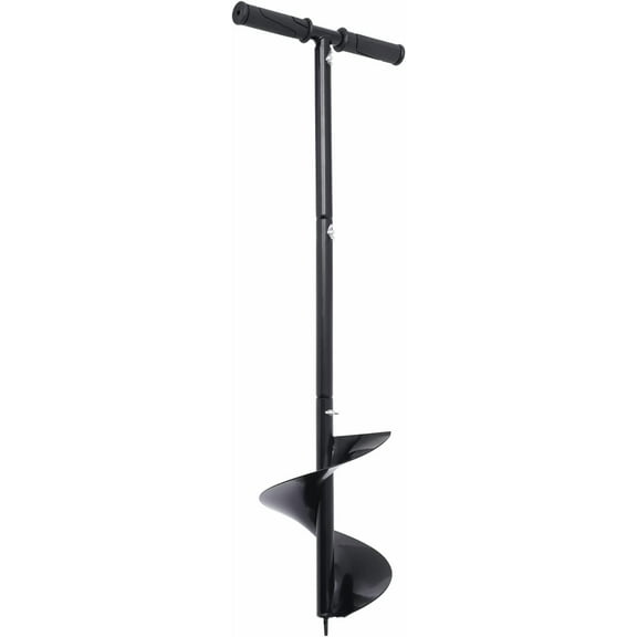 8"x 33" Hand Post Hole Digger Garden Auger Drill T Shaped Manual Garden Auger Spiral Drill Bit for Deep Cultivating Seedlings Planting (8"x32")