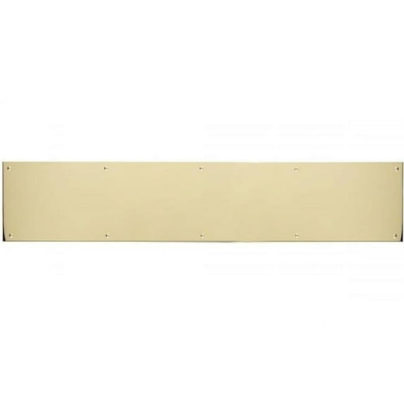 8 x 34 in. Screw Mount Polished Brass-Aluminum Kick Plate