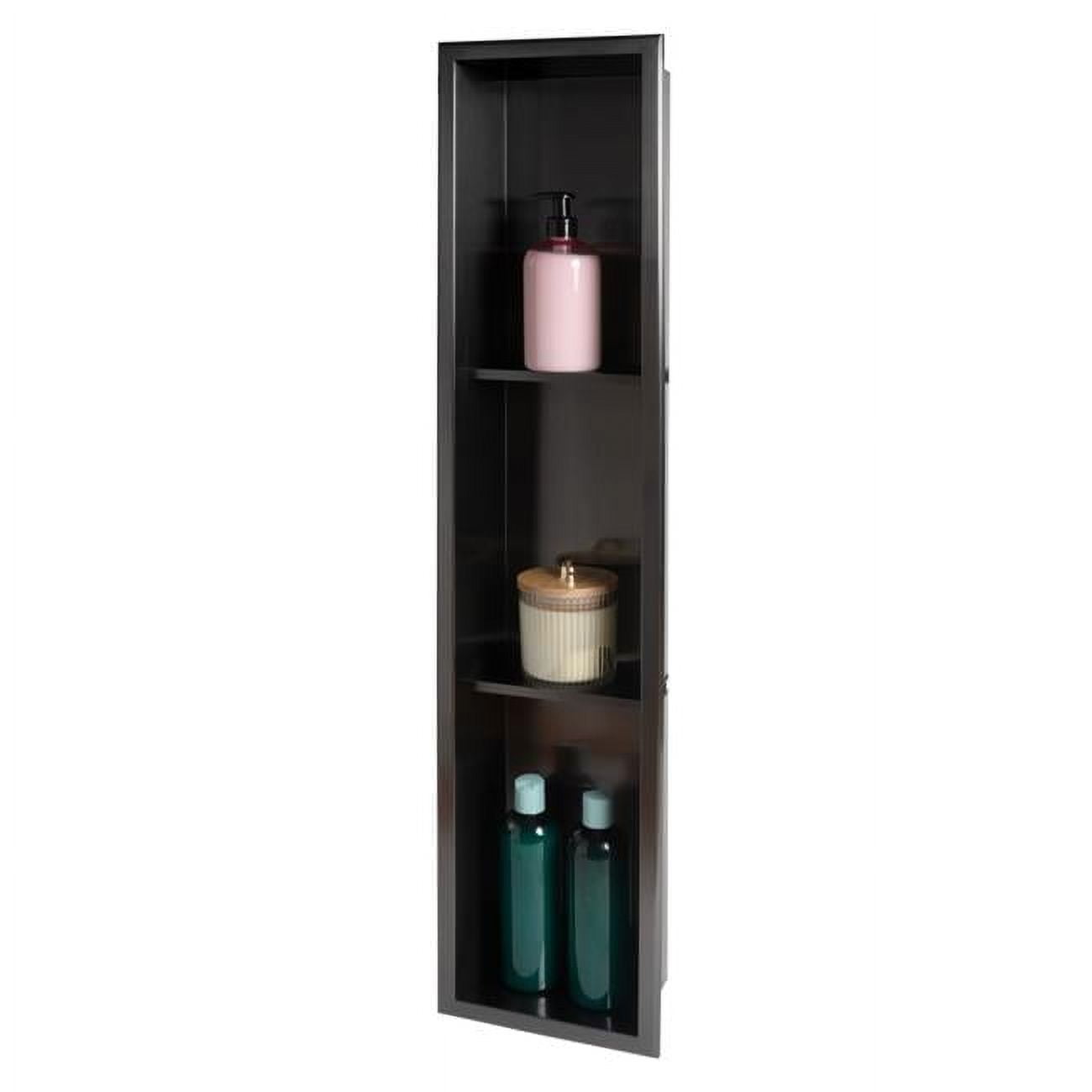 Black Matte Stainless Steel Triple Shelf Shower Niche