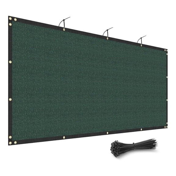 8' x 38' Green Fence Privacy Screen Outdoor Heavy Duty Fencing Mesh Net Outside UV Blockage Windscreen Fabric Shade Cover Tarp for Wall Backyard Patio Garden, Cable Zip Ties Included