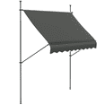 thumbnail image 1 of 8' x 4' Manual Retractable Awning, Non-Screw Patio Awning, UV Resistant for Window or Door, Dark Gray, 1 of 6