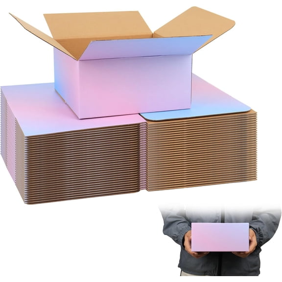 8 x 4 Shipping Boxes, 30 Pack Corrugated Cardboard Mailing Boxes for Small Business, Colorful Packing & Packaging