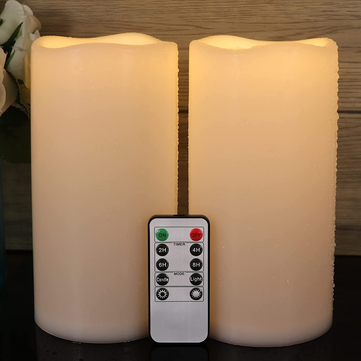 8” x 4” Waterproof Outdoor Flameless Candles Battery Operated with