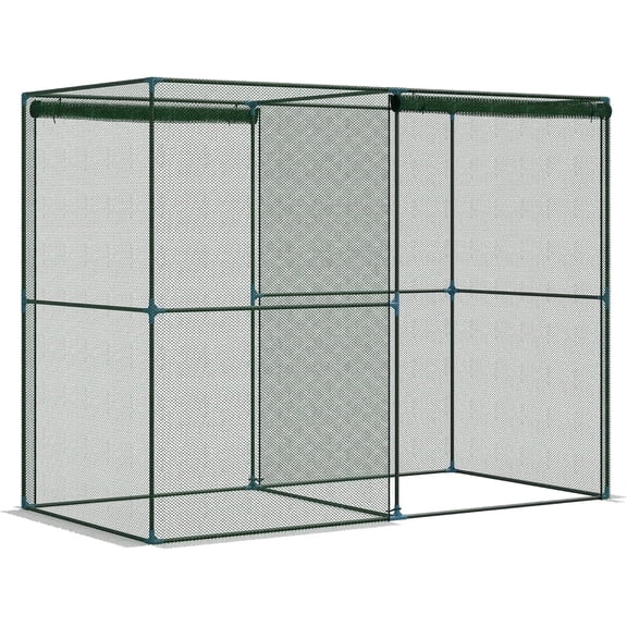 8' x 4' x 6' Crop Cage, Plant Protection Tent with Zippered Doors for Vegetable Garden, Backyard, Green