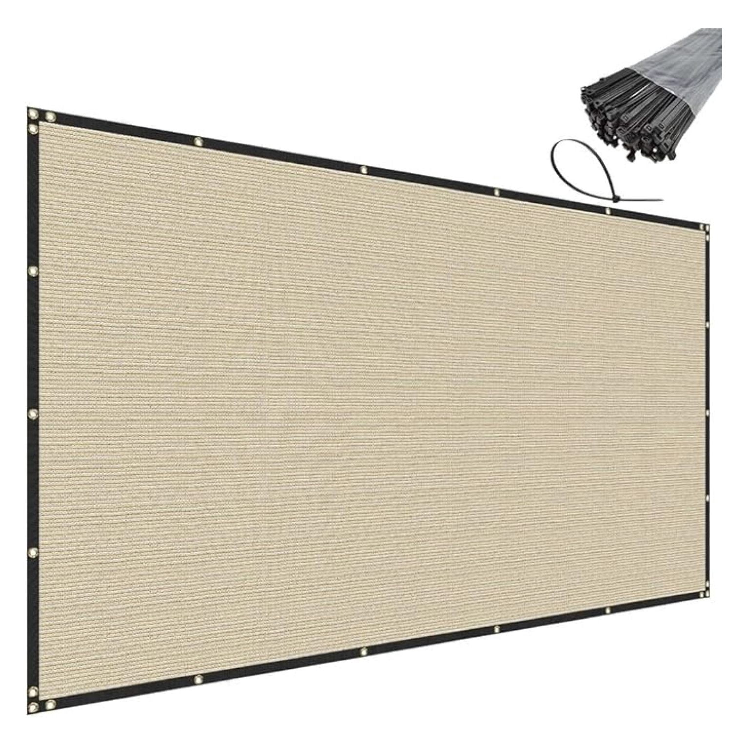 8' x 40' Beige Privacy Fence Screen Heavy Duty Windscreen Mesh Fencing ...