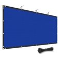 thumbnail image 1 of 8' x 43' Blue Fence Privacy Screen Outdoor Heavy Duty Fencing Mesh Net Outside UV Blockage Windscreen Fabric Shade Cover Tarp for Wall Backyard Patio Garden, Cable Zip Ties Included, 1 of 1