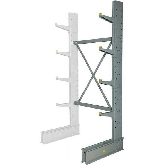 8 x 48 x 33 in. Single Sided MD Add-On Cantilever Rack Unit with Lip, Gray