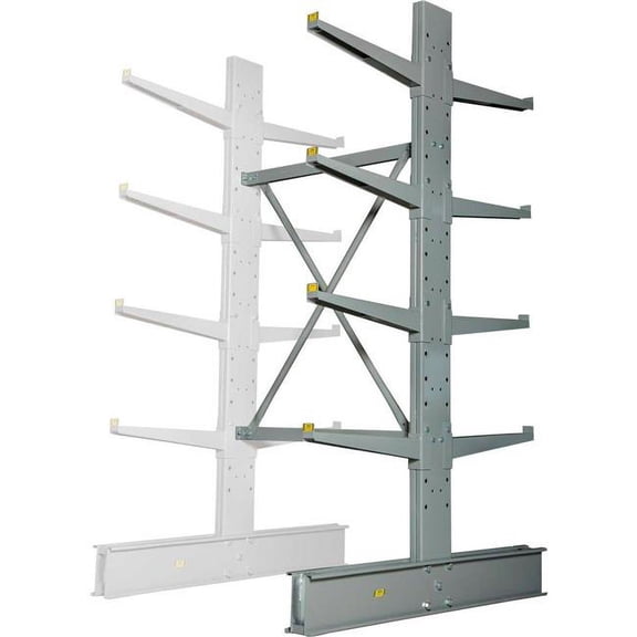 8 x 48 x 60 in. Double Sided HD Add-On Cantilever Rack Unit with Lip, Gray