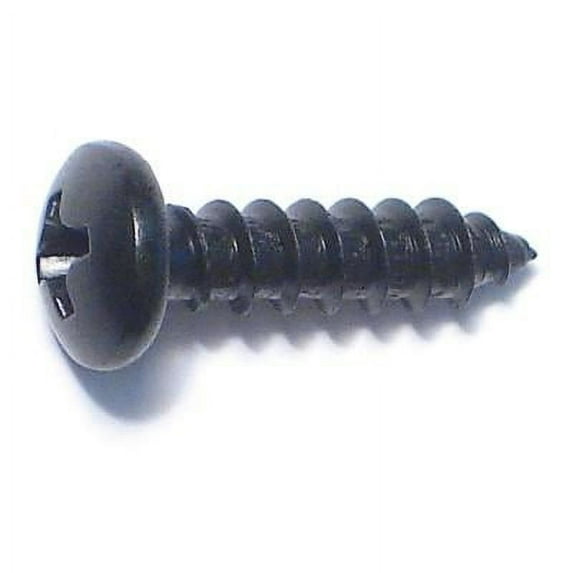 #8 x 5/8" Black Steel Phillips Pan Head Sheet Metal Screws (25 pcs.)