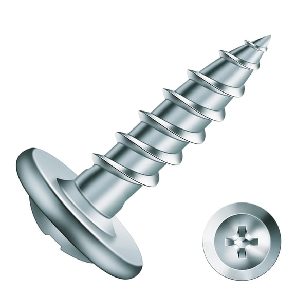 #8 x 5/8" Wood Screw 100Pcs Alloy Steel Standard Thread Truss Head Fast Self Tapping by