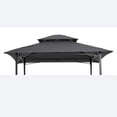thumbnail image 1 of 8' x 5' Grill Gazebo Replacement Canopy, Replacement Canopy Top Cover, Double Tiered Replacement Canopy, BBQ Gazebo Roof Top, Gray, 1 of 4