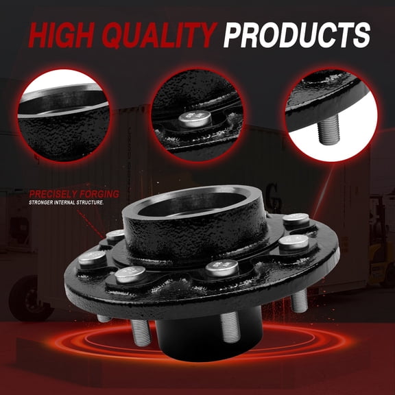 8 x 6.5 Lug Bolt On Wheels Fit For shipping Container Hub and Spindle Kit 8000LB