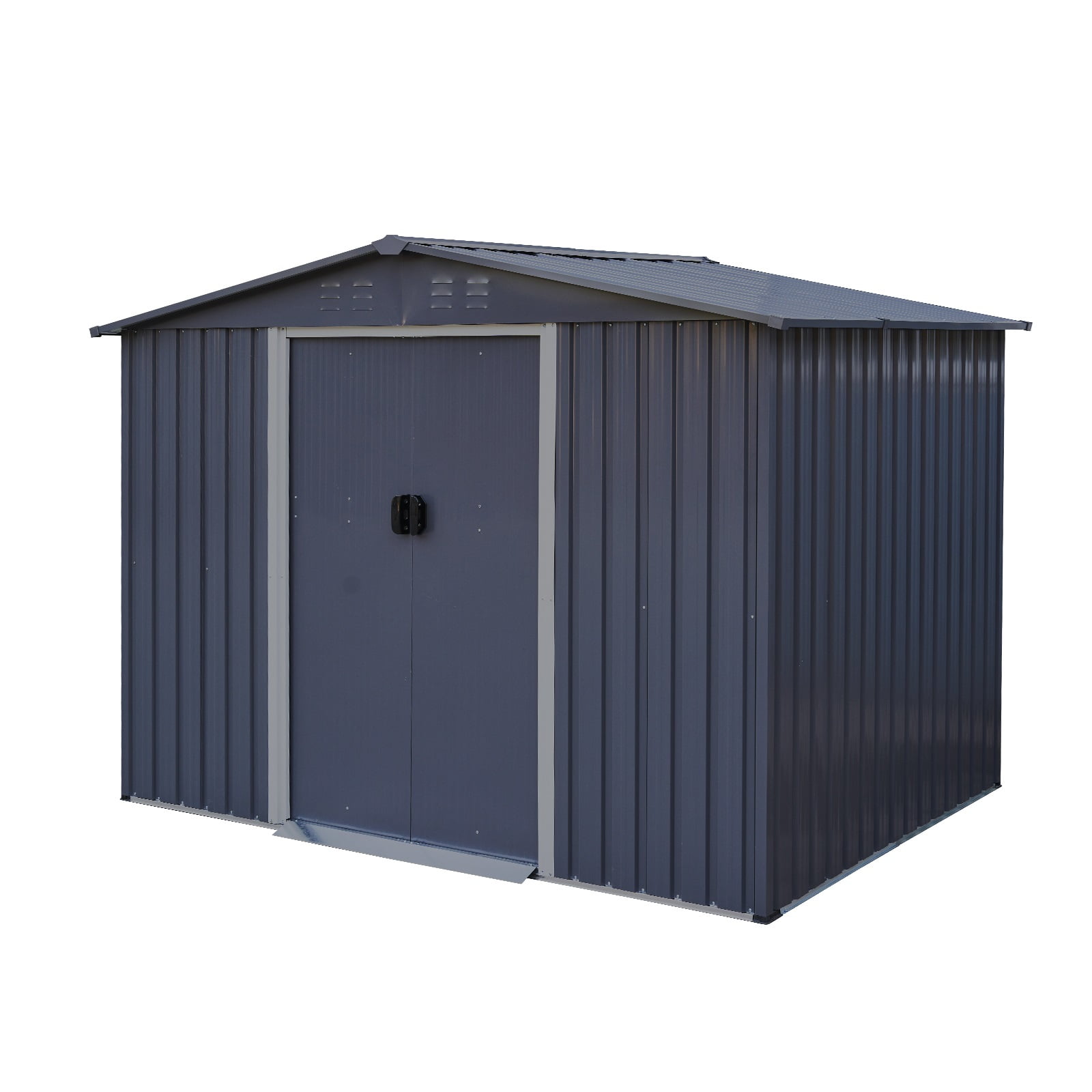 X Ft Outdoor Modern Metal Shed Sturdiness Waterproof Galvanized Steel Multi Function Heavy