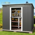 thumbnail image 1 of Aiho 8’ x 6’ FT Outdoor Storage Shed Clearance with Sliding Doors for Garden - Gray, 1 of 9