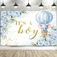 thumbnail image 1 of 8 x 6 ft Its a Boy Backdrop for Baby Shower Decorations, Blue Flower Little Elephant Boy Baby Shower Decorations Photoshoot Backdrop Banner for Gender Reveal Celebration Background, 1 of 6