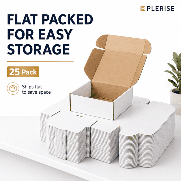 8 x 6 x 2 Inch Shipping Boxes, 25 Pack Tab Lock Tuck Top Mailer Boxes for Packaging Small Business, Corrugated Cardboard Gift Boxes for Mailing and Wrapping