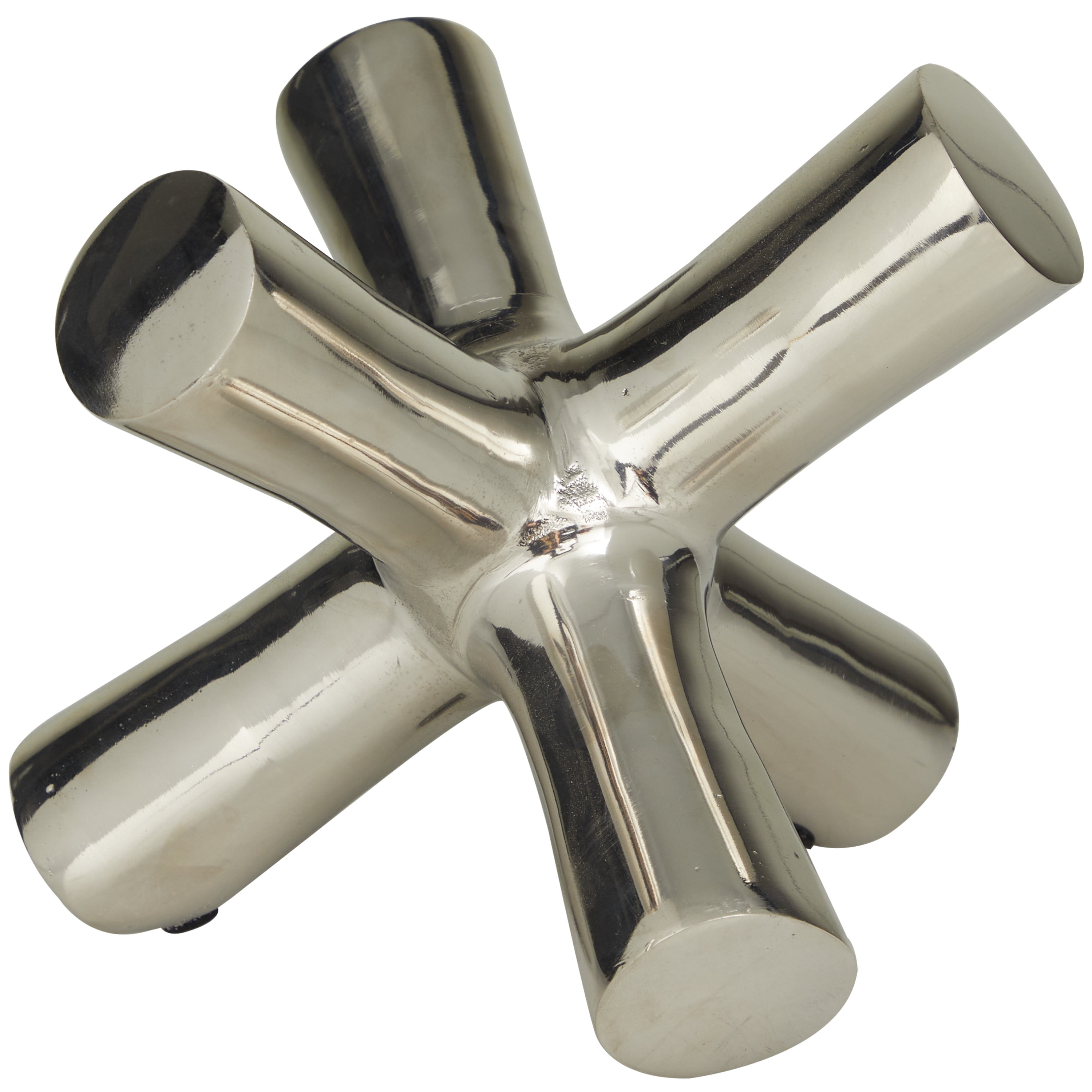 8" x 7" Silver Aluminum Jack Abstract Sculpture, by DecMode