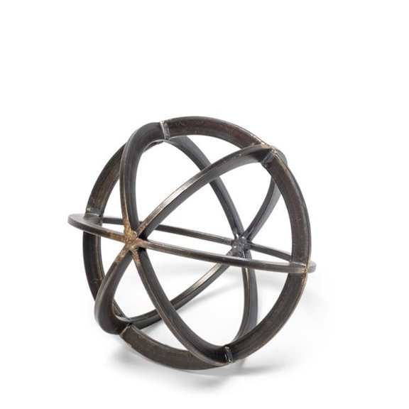 8 x 7 x 8 in. Petite Black Metal Circular Decorative Object