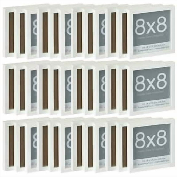 8” x 8” 3-Pack (36 Total) White Shadow Box Picture Frame by Studio Decor - Display Case for Keepsakes - Mementos - Memorabilia - MDF - Bulk 12 Pack