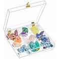 thumbnail image 1 of 8" x 8" Acrylic Rock Display Case Adjustable Seashell Holder 9 Compartments Crystal Collection Box for Adults Witchy Stones Organizer Storage for Seashell Collectibles Wiccan Gift, 1 of 7