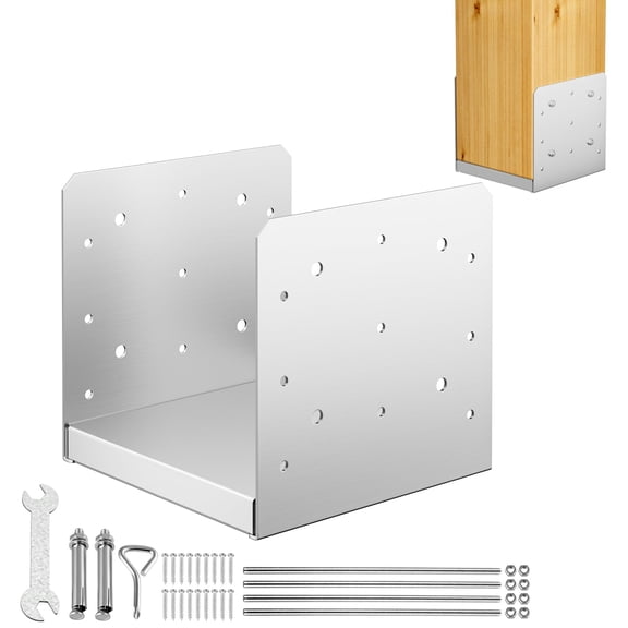 8"x 8" Base S Stainless Steel Adjustable Anchor Bracket(internal 7.5" X 7.5") For Pavilion Deck Porch Handrail Railing Support Decorative Plate