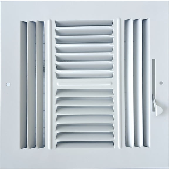 8"x 8" (Duct Opening Size) 4-Way Stamped Face Steel Ceiling/sidewall Air Supply Register - Vent Cover - Actual Outside Dimension 9.75" X 9.75"