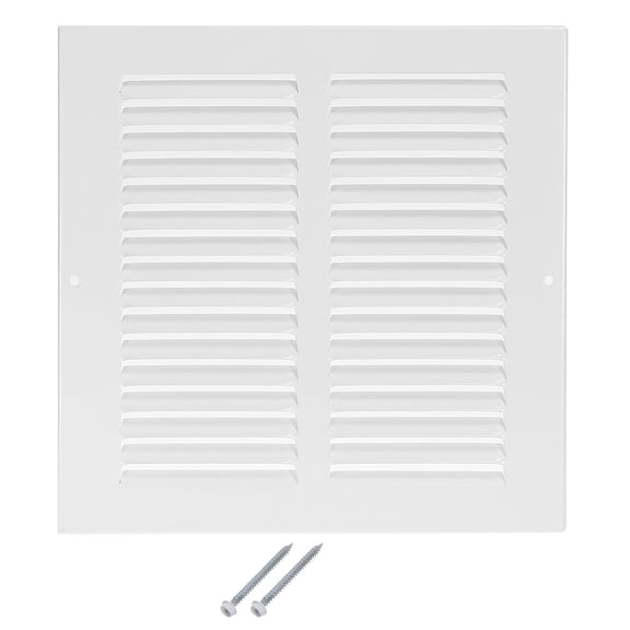 8" x 8" Duct Opening Vent Cover, Toe Kick Vent Cover HVAC for Wall Floor, White-Outer Size: 9.8" x 9.8"