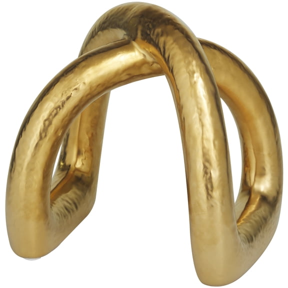 8" x 8" Gold Porcelain Arched Abstract Sculpture, by CosmoLiving by Cosmopolitan