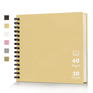 8 x 8 Inch DIY Scrapbook Album 60 Pages Hardcover Kraft Paper Scrap Book Photo Albums Memory Book for Wedding and Anniversary Family